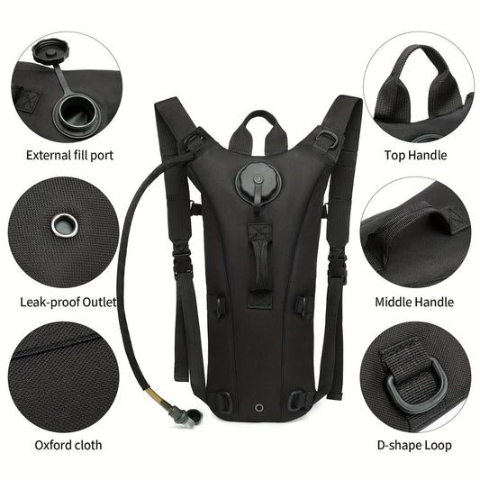 Hydration Backpack with 101oz Water Bladder Tactical Lightweight Pack for Hiking Biking Running Climbing – Adjustable Straps Large Capacity Black Green