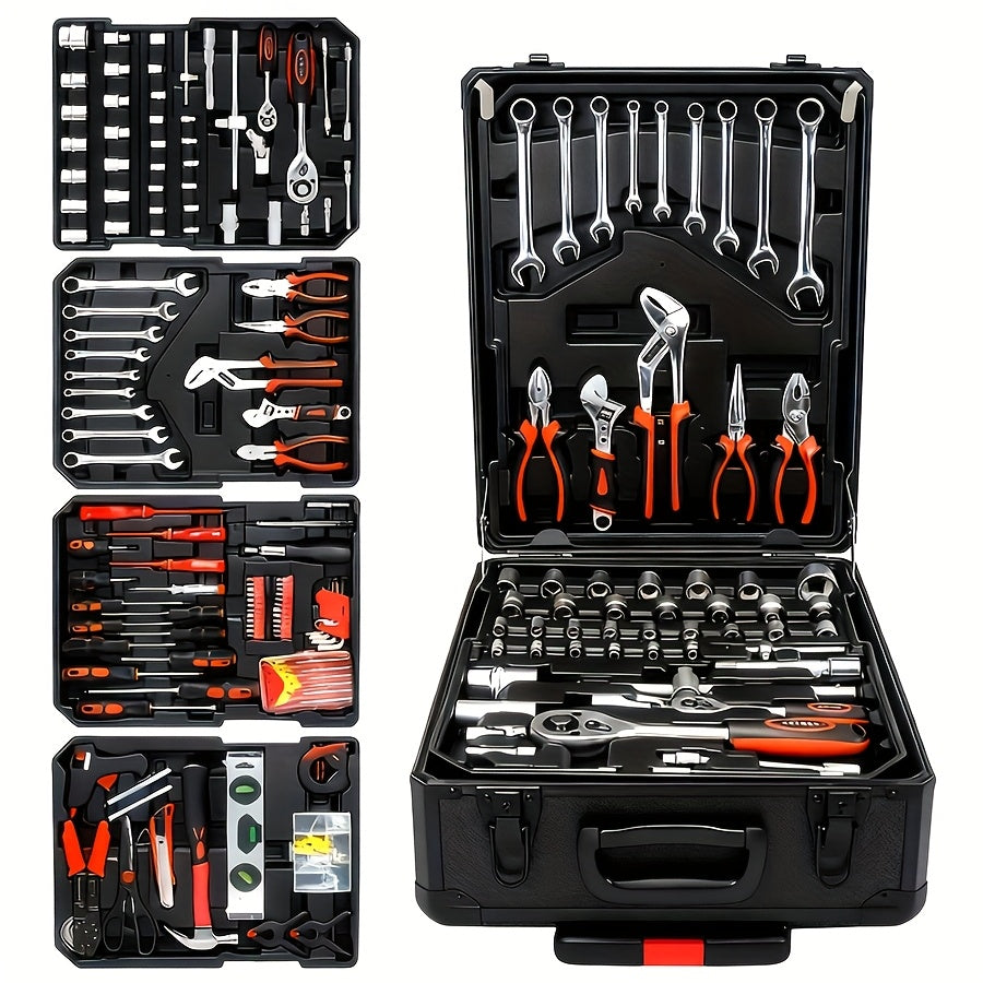 52-Piece Professional Tool Set - Chrome Vanadium Steel, Portable Toolbox for Home & Car Repair, Multi-Function DIY Hand Tool Kit for Enthusiasts & Professionals, Great Gift for Men