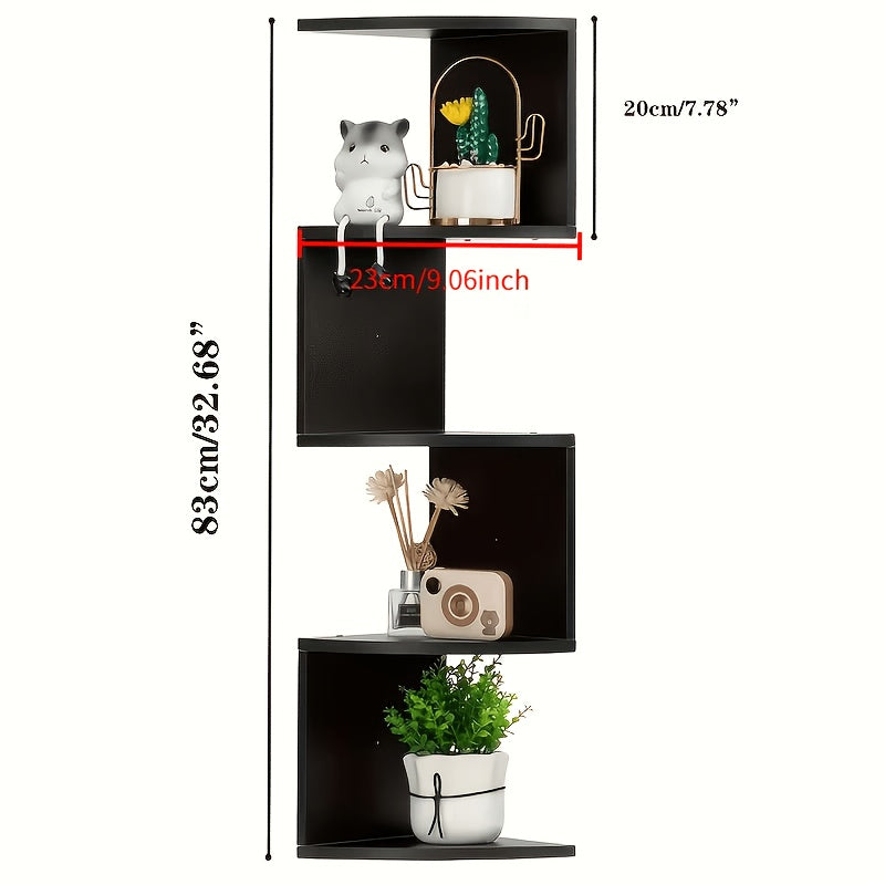 5-Tier Corner Wall Shelf Organizer – Floating Tiered Bookshelf & Storage Shelf for Living Room, Bedroom & Kitchen, Space-Saving Corner Divider, 5 Style Options