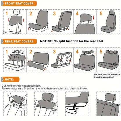 Car Seat Covers Full Set 5-Seat Universal Fit – Breathable Wear-Resistant Fabric with Foam Cushioning for SUV, Sedan, Minivan & Truck – All-Season, 10 Color Options – Velora
