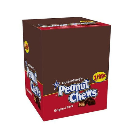 Peanut Chews Dark Chocolate 24 Count – Individually Wrapped Dark Chocolate Peanut Candy Bars, Bulk Pack for Snacking, Gifting, Office & Holiday Treats