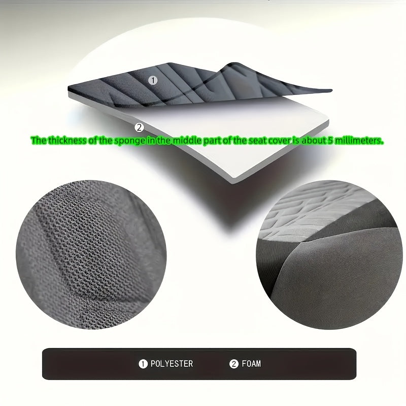 Full Enclosure 5-Seat Car Seat Covers with Tire Track Design – Universal Fit for Most Cars & SUVs, Breathable Fabric, Front & Rear Seat Protection, Stylish Auto Interior Accessories in Multiple Colors