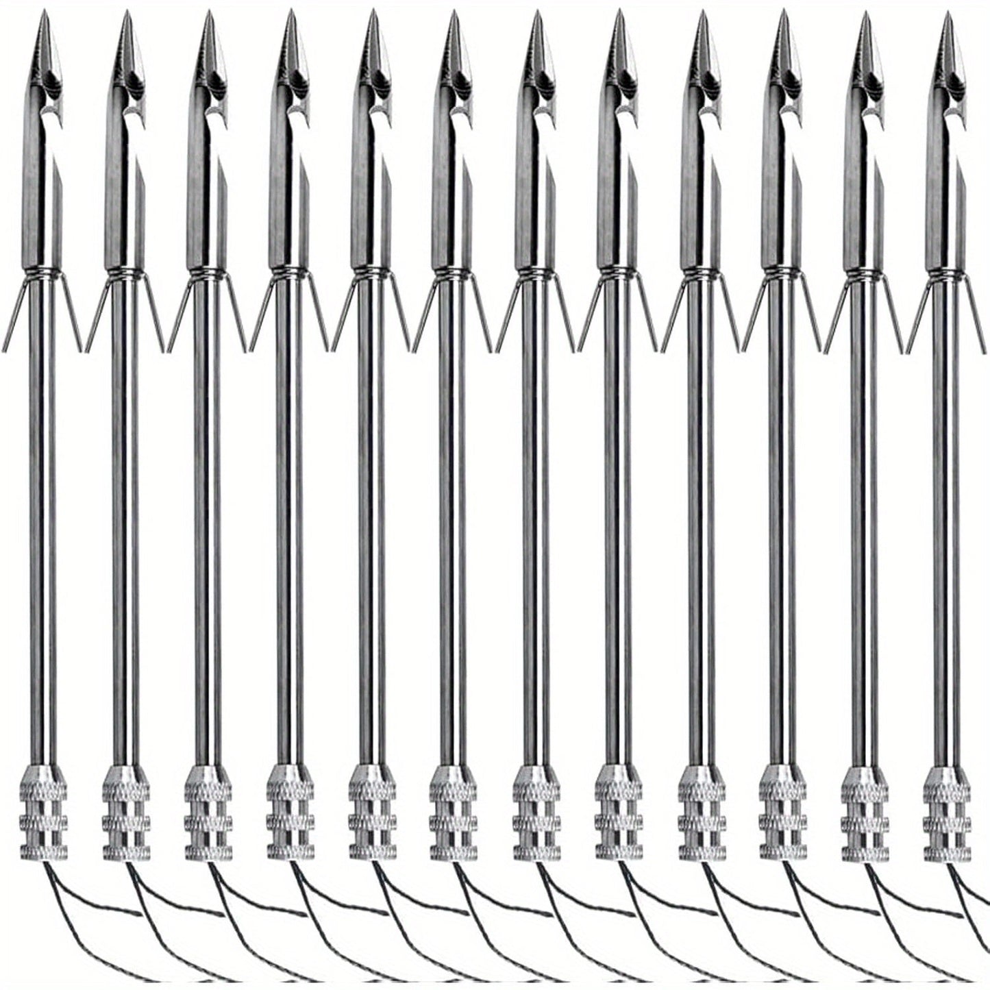 12-Pack Stainless Steel Fishing Slingshot Arrowheads – Detachable Bowfishing Arrow Tips, Slingshot Fishing Darts for Bow Fishing & Slingshot Shooting, Replacement Broadheads Fishing Accessories