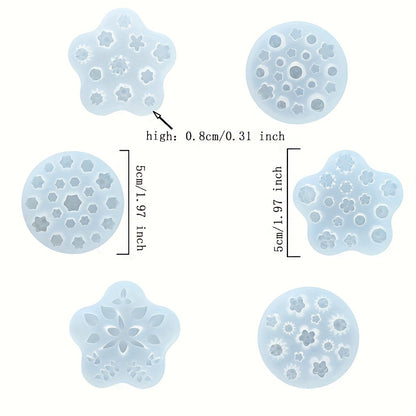 Flower Silicone Resin Molds 6-Piece Set – Jewelry Casting Molds for Earrings, Bracelets, Necklaces & Manicures, Resin Art Craft Tools for DIY Gifts
