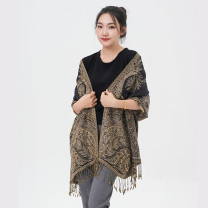Phoenix Tail Paisley Pashmina Scarf – Thick Warm Wrap Shawl for Women, Luxurious Soft Fabric in 17 Vibrant Colors, Versatile for Formal Events, Everyday Wear & Gifting