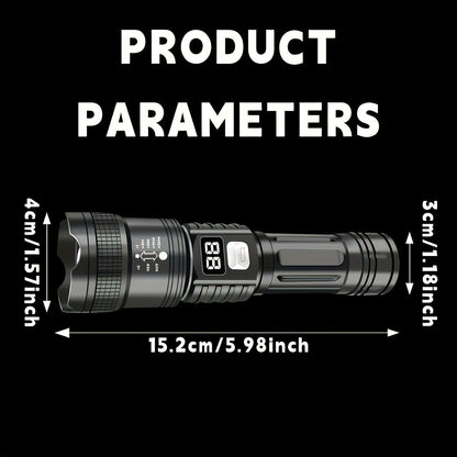 Rechargeable LED Flashlight 4-Pack - Super Bright Zoomable Spotlight, USB Charging, Long Range Tactical Work Light for Camping, Hiking, Emergency & Outdoor Survival, High-Power LED Torch Set