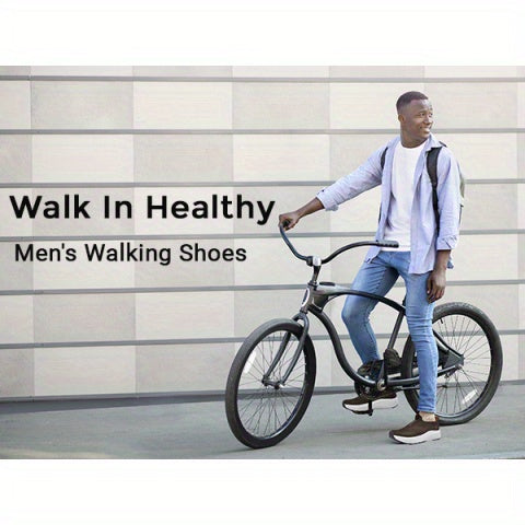 Men's Hands-Free Slip-On Orthopedic Sneakers – Wide Toe Box, Arch Support, Metatarsal Pad, Cushioned Zero Drop Sole, Mesh Upper, Walking Shoes for Comfort & Pain Relief