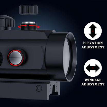 Tactical Red Green Dot Rifle Scope 1x40mm Reflex Sight – Aluminum Alloy Reflector Optic, Fits 20mm Picatinny Weaver Rail & 11mm Dovetail Rail – for Hunting, Shooting & Tactical Use