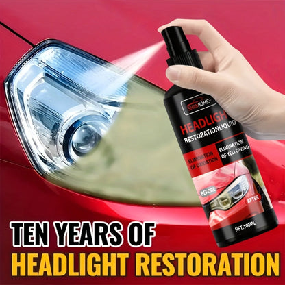 Headlight Restoration Kit – Anti-Yellowing & Oxidation Repair Solution with Protective Coating Spray, Restores Foggy, Hazy & Cloudy Headlights – Includes Sponge & Towel (3.38oz)