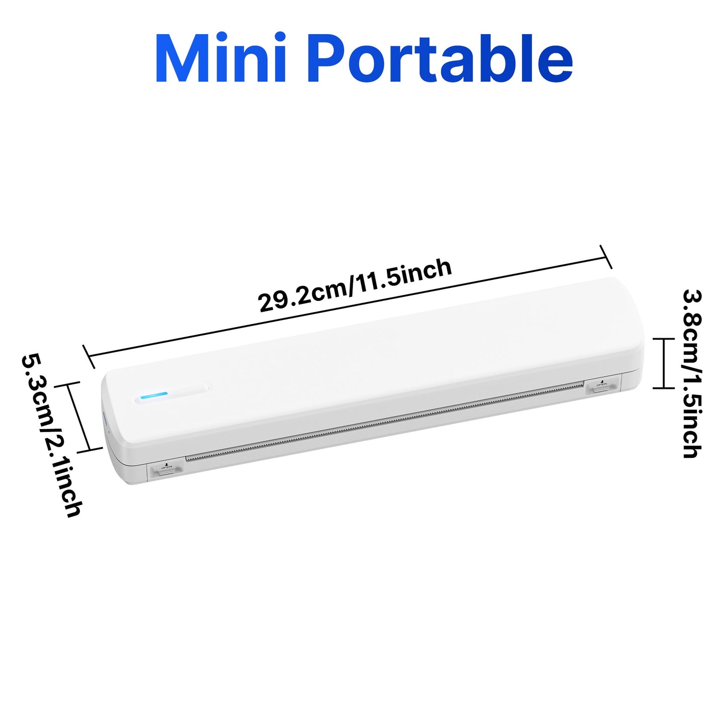 Portable Wireless Thermal Printer A4 Inkless – Compact Travel Printer for iPhone Android Laptop – Supports Letter Folding Roll & Tattoo Transfer Paper – Home Office School