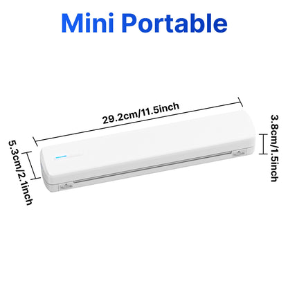 Portable Wireless Thermal Printer A4 Inkless – Compact Travel Printer for iPhone Android Laptop – Supports Letter Folding Roll & Tattoo Transfer Paper – Home Office School