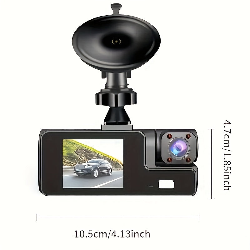 3 Channel Dash Cam 4K Front + 4K Interior + 1080P Rear with Free 32GB Card, Night Vision, G-Sensor, Wide Angle, Real-Time Recording & Parking Monitor – Velora