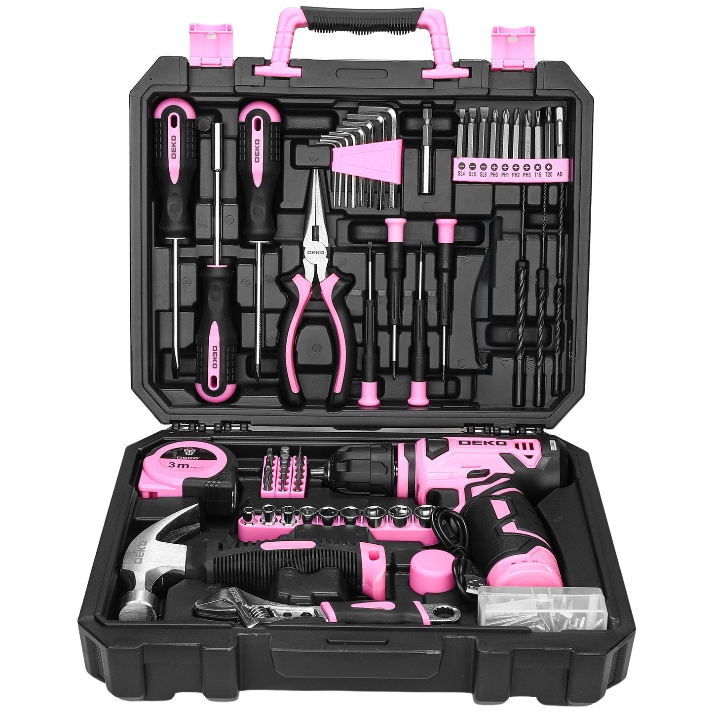 119/151 PCS Cordless Drill Tool Set 8V USB-C Rechargeable with LED – Lightweight All-in-One Home Repair Kit for Women, DIY, Garden & Furniture Assembly, 6 Colors, Great Gift