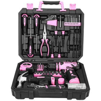 119/151 PCS Cordless Drill Tool Set 8V USB-C Rechargeable with LED – Lightweight All-in-One Home Repair Kit for Women, DIY, Garden & Furniture Assembly, 6 Colors, Great Gift