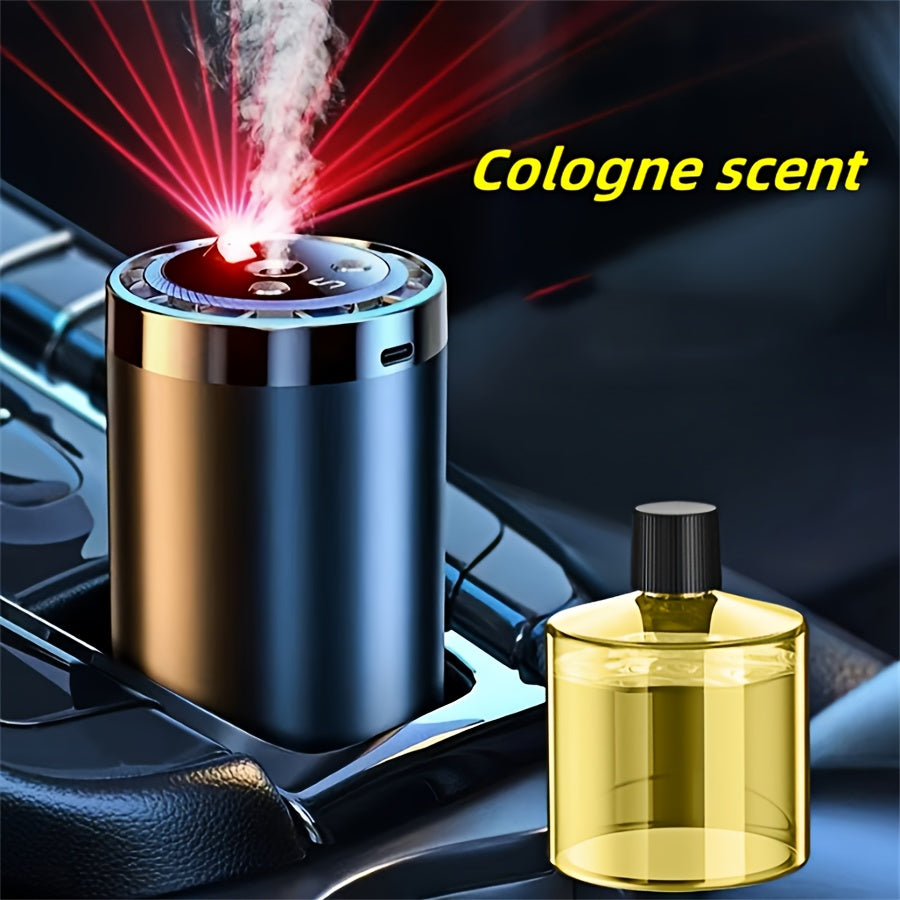 Smart Car Air Freshener with Aromatherapy & Starry Sky Light Display – Portable USB Car Humidifier, Dynamic LED Mood Light, Cologne & Perfume Bundle, Universal Fit, Car Gift & Holiday Gift for Men Women