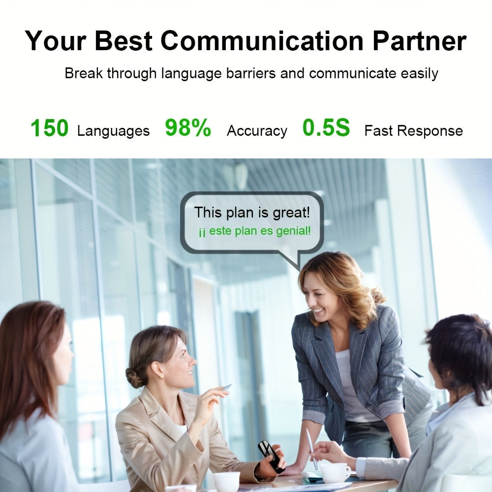 Portable Language Translator Device Two-Way Instant Voice Translation 137 Languages APP Connected High Accuracy Translator for Travel Business Learning with Headphones