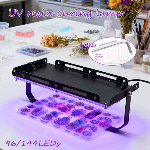 UV LED Resin Curing Lamp 96 or 144 LEDs High Power USB Plug & Play for Jewelry Making Epoxy Resin Hardening Mold Curing Resin Art Dark Violet