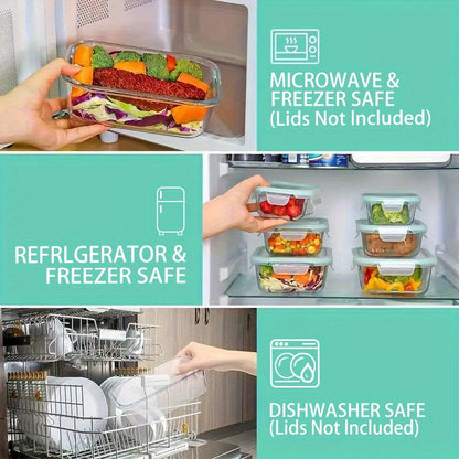 Glass Food Storage Containers Set of 8 with Lids – Borosilicate Leak-Proof Meal Prep Containers, Oven Microwave Dishwasher Safe, Stackable Kitchen Storage for Leftovers & Lunch