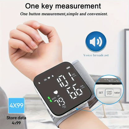 Wrist Blood Pressure Monitor Automatic Digital BP Cuff – Large LCD Display Pulse Rate Irregular Heartbeat Detection Portable Home Use for Seniors Adults