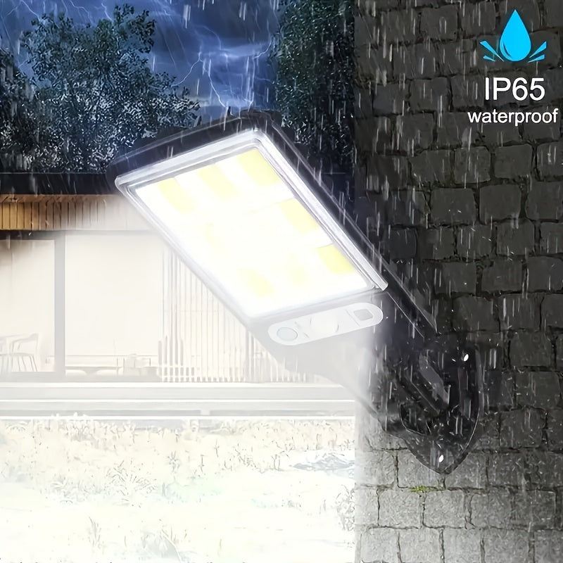 Solar Security Wall Light 108COB LED Motion Sensor with Remote Control – 3 Working Modes, Outdoor Waterproof Spotlight for Garden Patio Porch Garage Door – 2/4/6/8 Pack, Holiday Gift