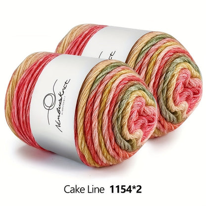 Colorful Yarn Thread & Weaving Accessories Kit 2/4pcs Cotton Acrylic Wool Blend with C-Type Buckle Weaving Needle Bow Twist Needle DIY Knitting Crochet Sweater Scarf Beginner Craft Set