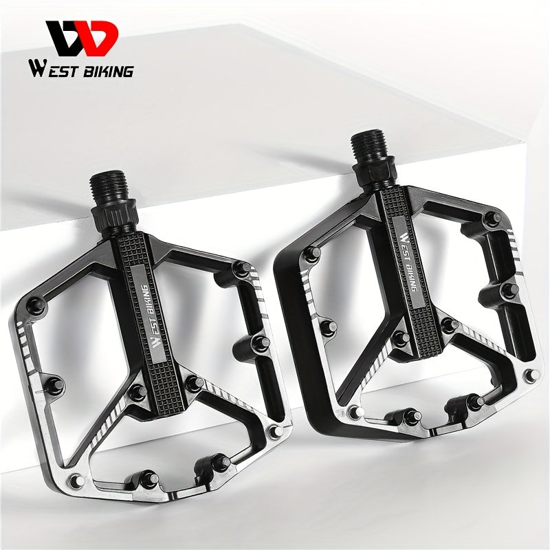 Aluminum Alloy Bike Pedals 3 Bearings Non-Slip Lightweight Bicycle Pedals with Hexagonal Sleeve for Mountain Bikes & Road Bikes – Easy Install, Durable Multi-Color Cycling Accessories, 1 Pair