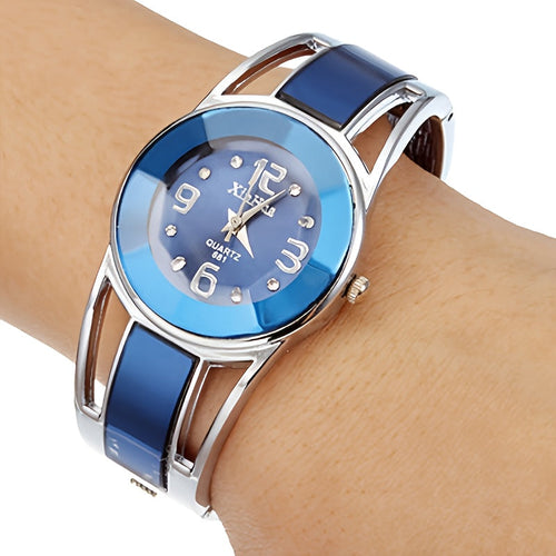 Women's Quartz Bracelet Watch Stainless Steel Band Analog Round Dial Elegant Ladies Wrist Watch 4 Colors