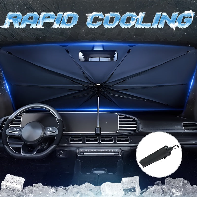 Car Windshield Sunshade Foldable - UV Blocking Heat Insulation Sun Shade for Car Front Window, Portable Summer Car Cooling Accessory Keeps Interior Cool, Easy Fold & Store Design