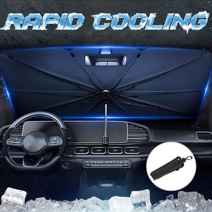 Car Windshield Sunshade Foldable - UV Blocking Heat Insulation Sun Shade for Car Front Window, Portable Summer Car Cooling Accessory Keeps Interior Cool, Easy Fold & Store Design