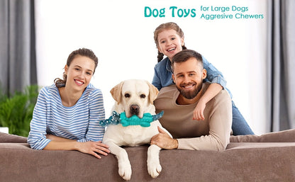 Crocodile Dog Chew Toy for Aggressive Chewers – Indestructible Milk Flavor Rubber Chew Toy with Dental Ridges for Large Medium Dogs 20-100 lbs, Tough Boredom Relief & Teeth Cleaning