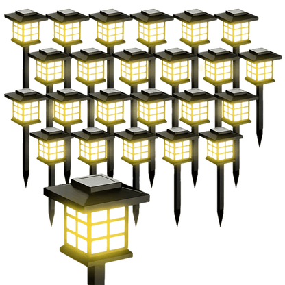 Solar Outdoor Garden Lights 6/12/24 Pack IP44 Waterproof | Warm White Colorful LED Landscape Pathway Lights for Yard Courtyard Patio Holiday Decoration – Auto On/Off