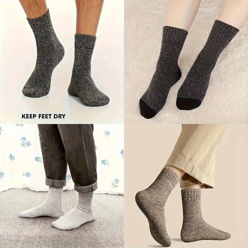 Thermal Hiking Socks 9 Pairs Unisex Thick Warm Terry Socks for Men Women Multi-Color Winter Boot Socks Cold Weather Arch Support Reinforced Toe Breathable Cozy Casual Bed Socks US Size 6-10