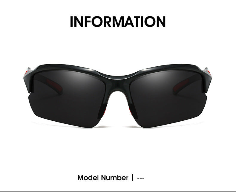 Half Frame Polarized Sports Sunglasses for Men UV400 Protection Lightweight Goggles for Skiing Driving Running Fishing Outdoor Activities 3-Pack or 10-Pack