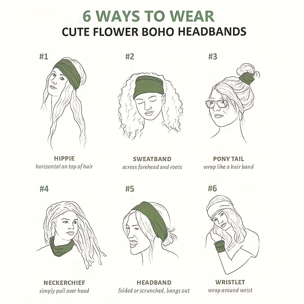 8pcs Wide African Turban Headbands for Women – Boho Paisley Anti-Slip Elastic Headwraps for Sports, Yoga, Running & Daily Wear, Moisture-Wicking Hair Accessories Set