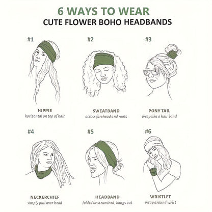 8pcs Wide African Turban Headbands for Women – Boho Paisley Anti-Slip Elastic Headwraps for Sports, Yoga, Running & Daily Wear, Moisture-Wicking Hair Accessories Set