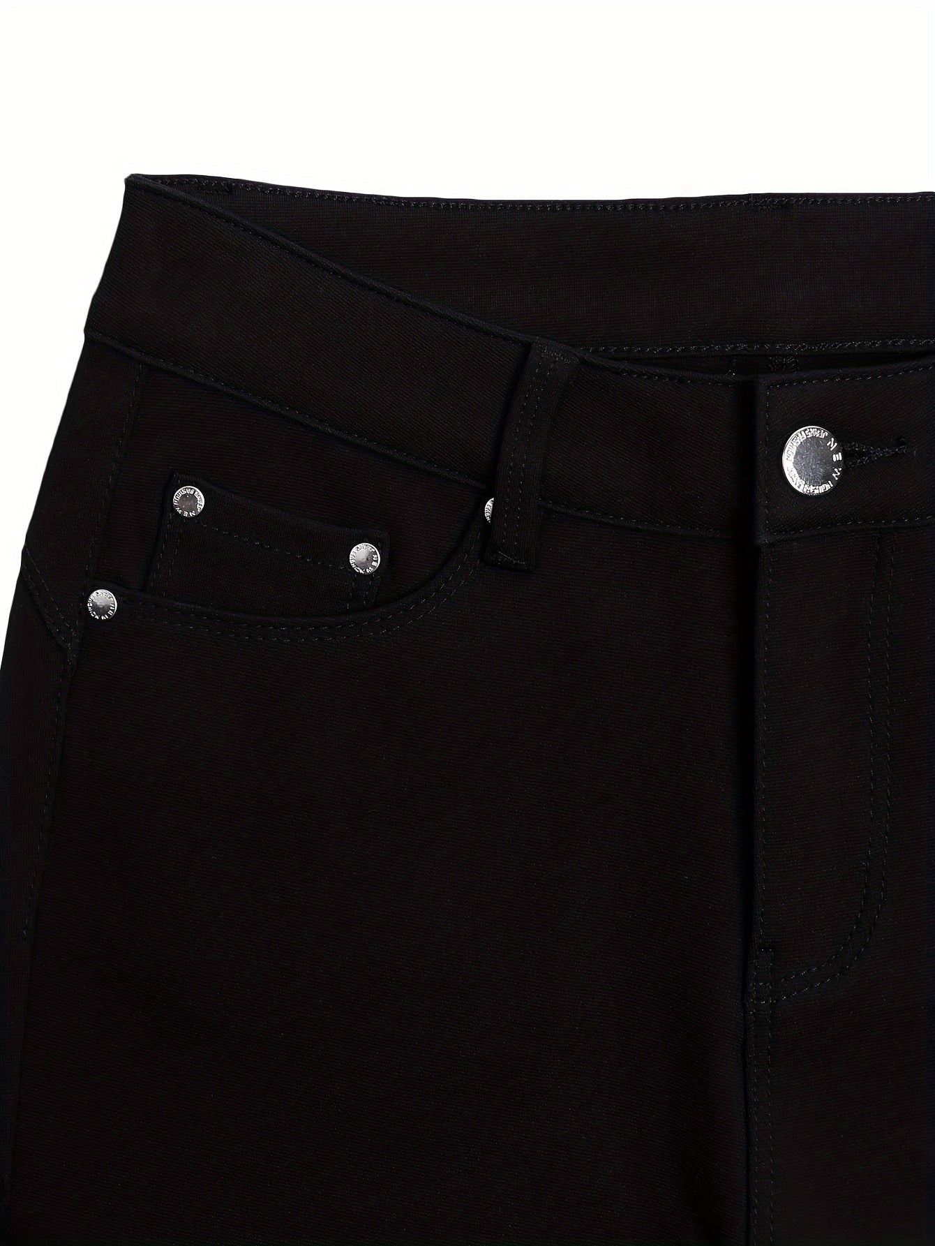 Women's High Waist Stretch Skinny Jeans Metal Button Street Style Slim Fit Denim Pants 10 Colors S-XXL Everyday Wear