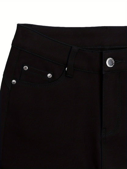 Women's High Waist Stretch Skinny Jeans Metal Button Street Style Slim Fit Denim Pants 10 Colors S-XXL Everyday Wear