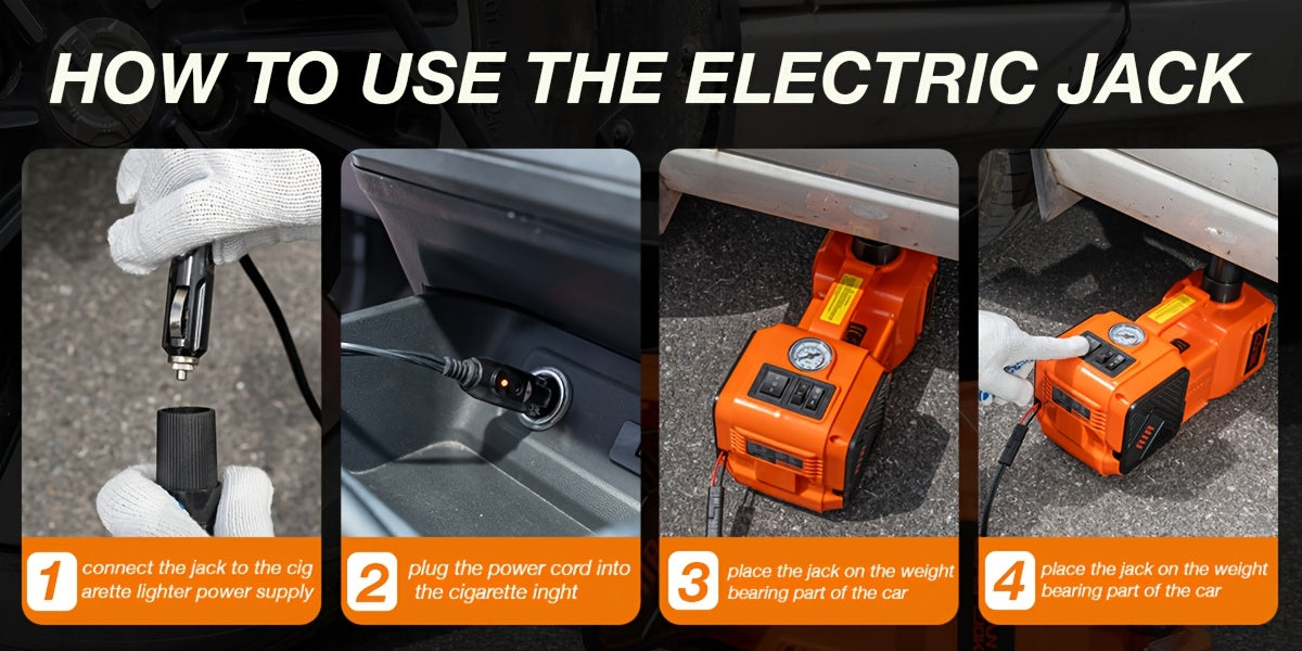 5 Ton Electric Hydraulic Car Jack with Built-in Air Pump - Portable Car Lift for SUV MPV Truck Tire Replacement & Garage Maintenance, Optional Electric Impact Wrench, Emergency Roadside Tool