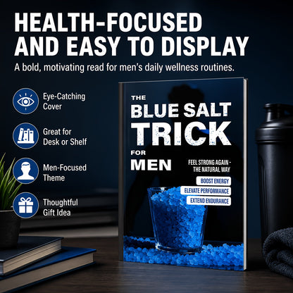 The Blue Salt Trick for Men Book Informational Wellness Lifestyle Guide Daily Habits Handbook Personal Development Self-Help Reading for Adult Men - Practical Gift Idea
