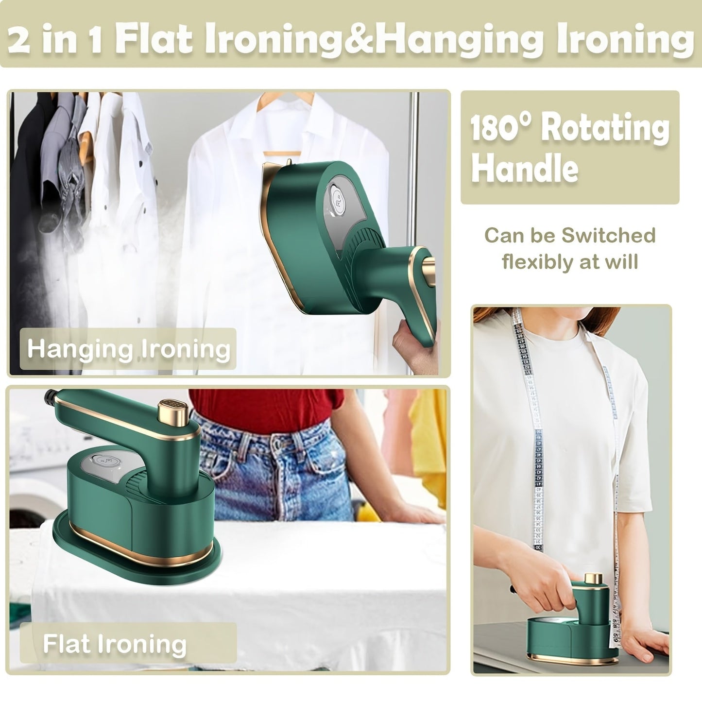 Mini Portable Travel Clothes Steamer Iron – Handheld Garment Steamer Fast Heat-Up Wrinkle Remover for Travel, College Dorm & Home, Compact Steam Iron for All Fabrics, Lightweight & Easy to Use