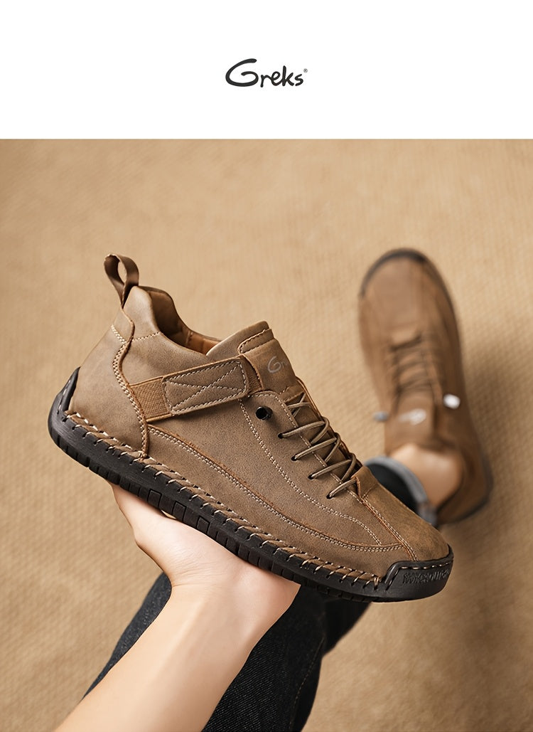 Men's Slip-On Ankle Boots Lightweight Mid-Top Loafers Cushioned Sole Non-Slip for Walking Driving Casual Office Semi-Formal Spring Fall EU 34.5-48