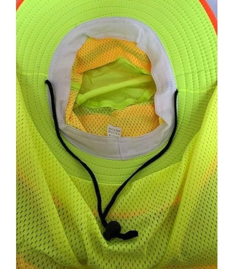 Men's High Visibility Reflective Sun Hat with Neck Flap – Wide Brim Boonie Bucket Cap, UPF UV Protection, Quick-Dry Breathable Mesh, Outdoor Fishing Hiking Camping Hat