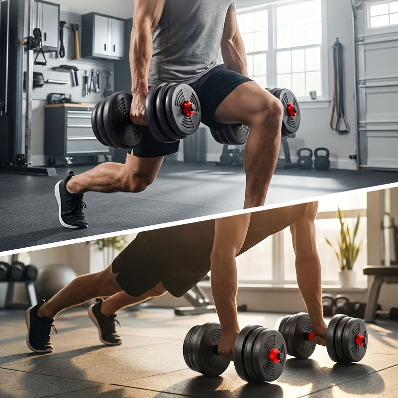 Adjustable Dumbbell Set 22 lb & 44 lb – 3-in-1 Quick-Adjust Free Weights for Home Gym, Strength Training, Full-Body Workouts, Space-Saving Compact Fitness Equipment for Men & Women