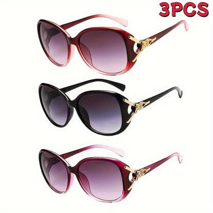 3 Pairs Women's UV Protection Fashion Sunglasses Set – Trendy Anti-UV Shades for Daily Wear, Leisure & Outdoors, Great Gift for Her