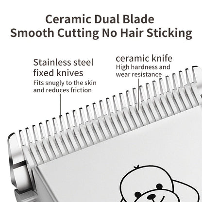 Rechargeable Cordless Pet Grooming Clippers with LED Display - Professional Wireless Dog Hair Trimmer, Detachable Blades, 4 Comb Guides, Low Noise 36V USB Charging, for Dogs Cats Small Animals