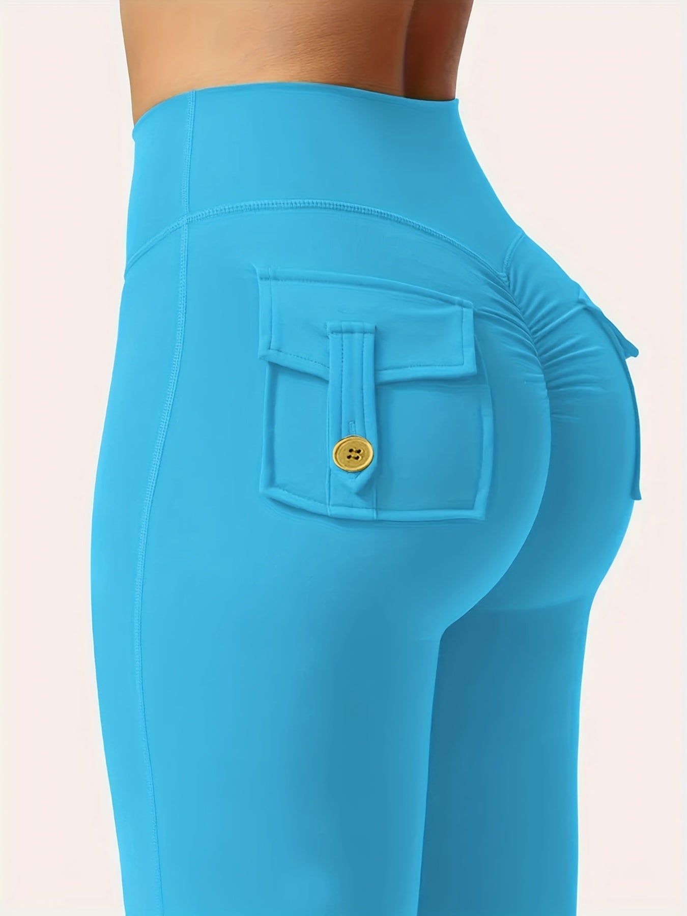 Women's High Waist Flare Yoga Pants Scrunch Butt Lift Leggings with Pocket Squat-Proof 4-Way Stretch Sweat-Wicking Sportswear for Gym Running Workout – 7 Colors S-XL