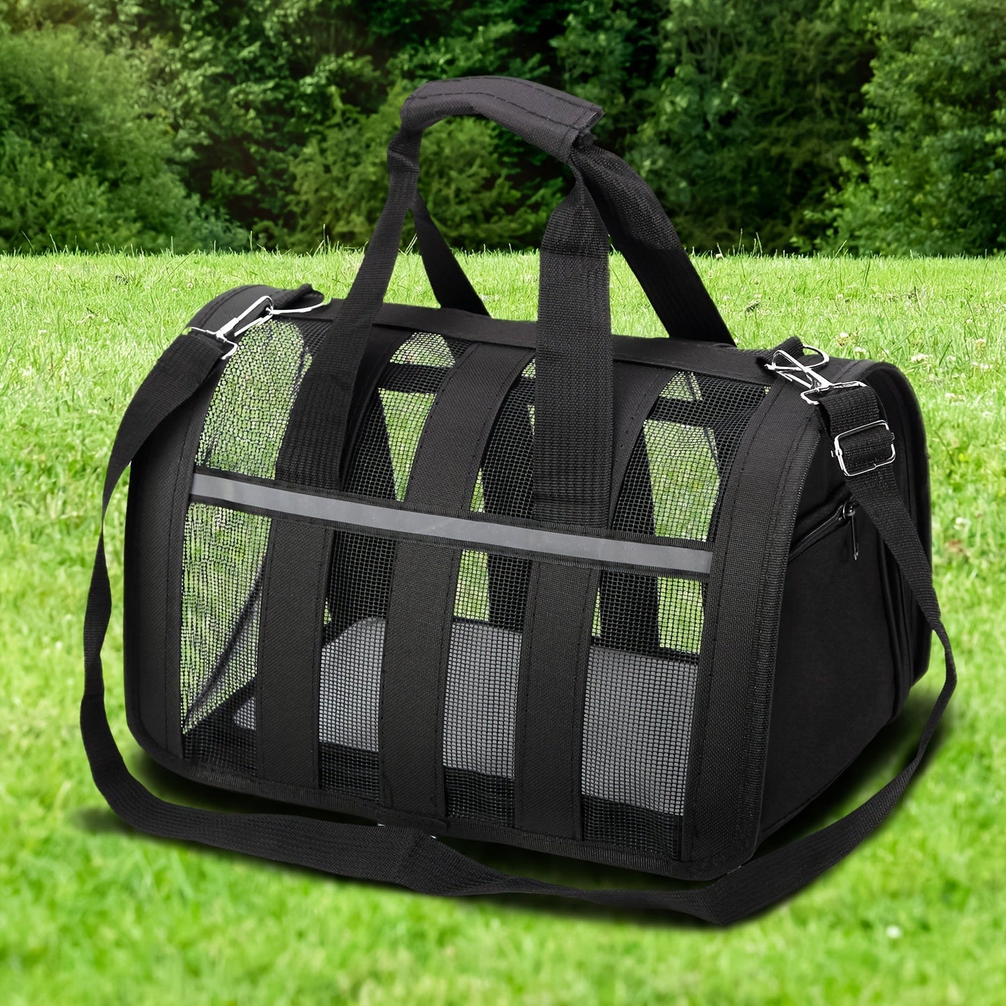 Foldable Soft Pet Carrier Bag – Breathable Mesh Travel Bag for Cats & Dogs, 6 Colors, S/M/L Sizes, Portable with Zipper Closure