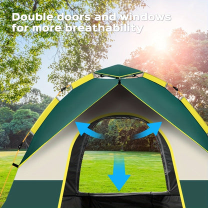 SKYNEST Automatic Instant Setup Camping Tent 1-3 and 3-4 Person All-Season Windproof Lightweight Tent Dual Doors Mesh Windows for Camping Hiking Hunting Travel Outdoor Shelter Green Beige