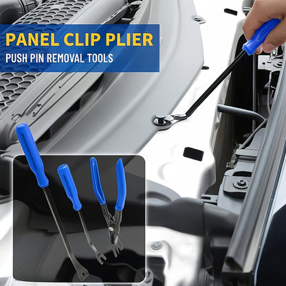17Pcs Auto Trim Removal Tool Kit with Picks, Pry Tools, Metal Scraper & Magnetic Telescopic Pickup - Car Dash Panel Door Clip Remover Set, Bicycle Maintenance Tools