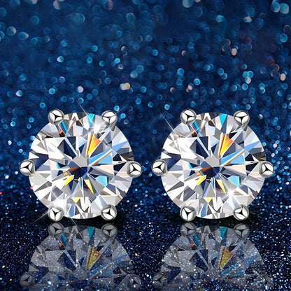 Moissanite Stud Earrings for Women S925 Sterling Silver – 0.5CT 1CT 2CT 3CT Vintage Style Diamond Alternative Earrings in Gold Silver Elegant Jewelry Gift